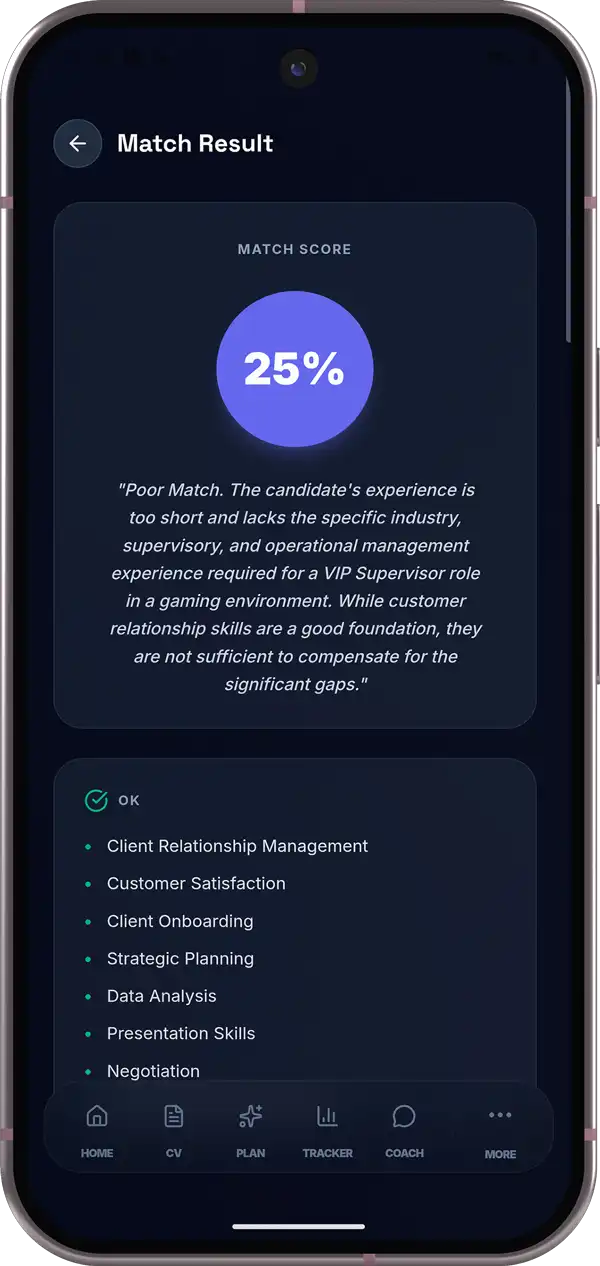 Job Match Engine Mockup